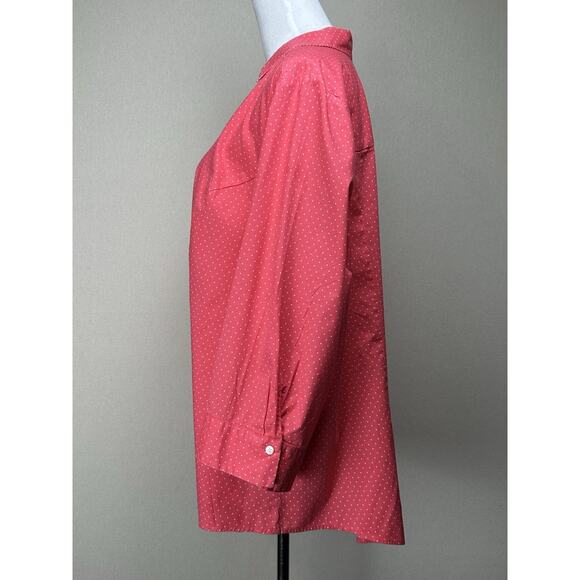 Lane Bryant Sz 28 Top Blouse Stretch V-Neck Button Up 3/4 Sleeve Career Classic - Picture 9 of 15